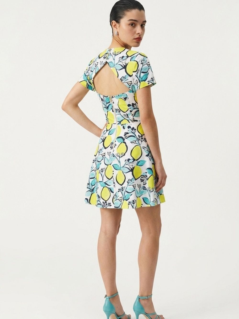 DRAPER JAMES | NEW Lemon Orchard Love Circle V-Neck Cutout Dress Women’s Size 10